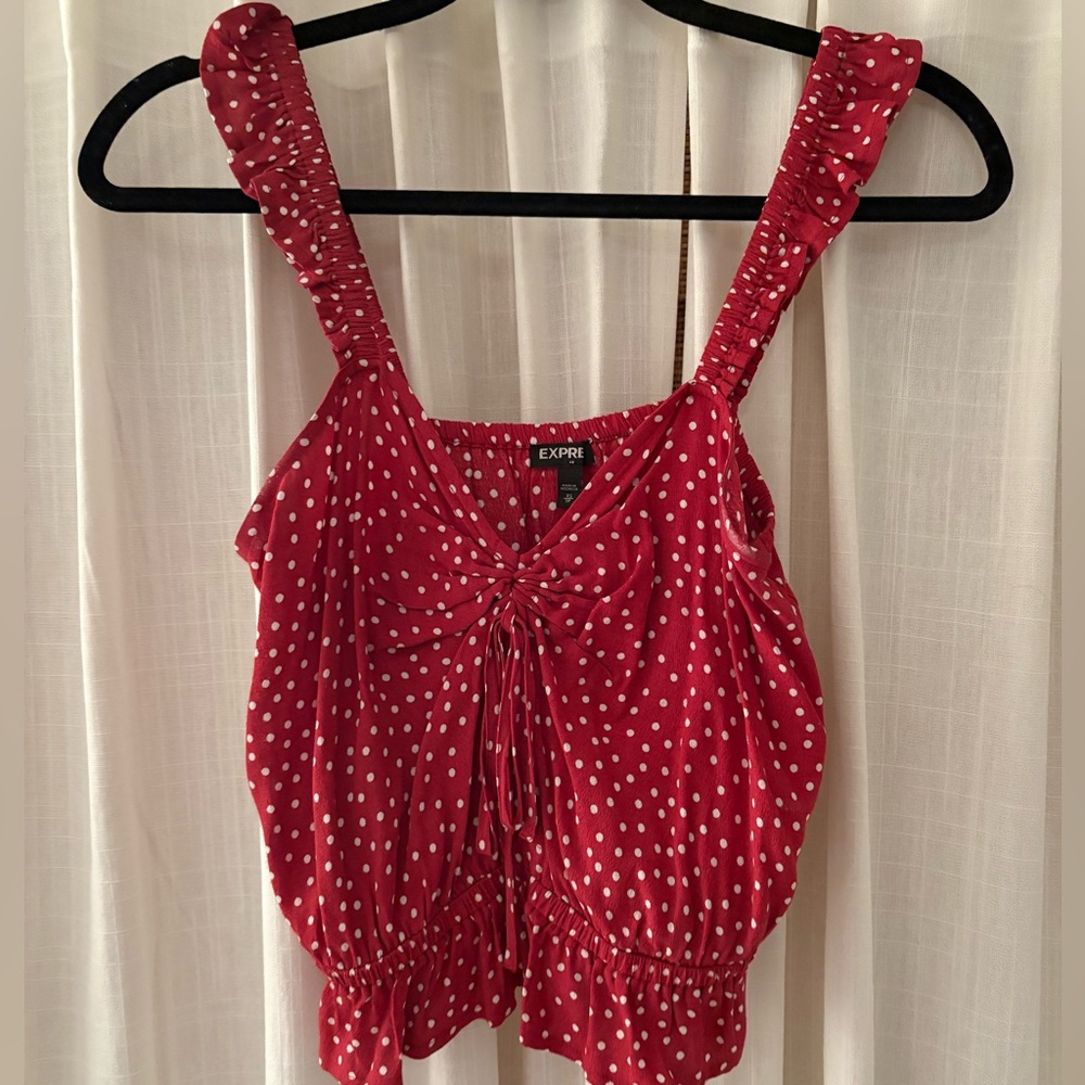 ✨5/$15✨ Express Red and White Polka Dot Tank Top